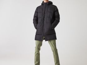 Мужская утеплённая куртка Lacoste стандартного кроя с отстёгивающимся капюшоном