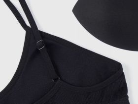 Базовый топ с вкладышами, Черный