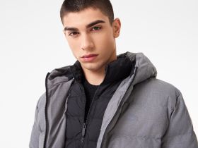 Мужской стёганый пуховик Lacoste с капюшоном