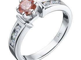 Кольцо из белого золота э0912кц08151700_pink