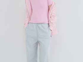 Приталенная футболка в рубчик, Розовый