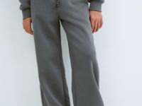 Широкие трикотажные брюки для девочек, Серый