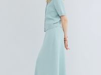 Вязаная юбка А-силуэта, Зеленый