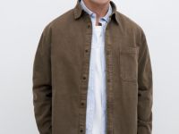 Рубашка из хлопкового твила, Серый