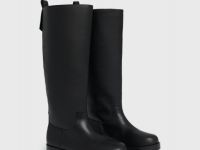 Высокие сапоги из натуральной кожи, Черный