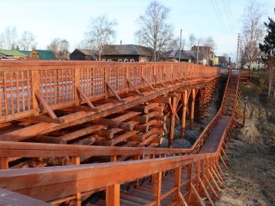 Мост деревянный на ряжах через овраг Култычный