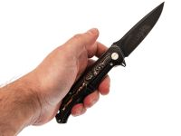 Складной нож Honor Caesar, сталь S35VN с гравировкой, рукоять титан/карбон, черный