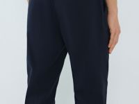 Брюки из текстурного льна, Синий