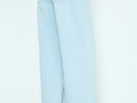 Прямые джинсы со средней посадкой, Голубой