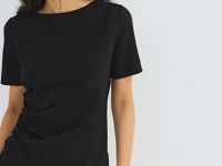 Футболка с драпировкой, Черный