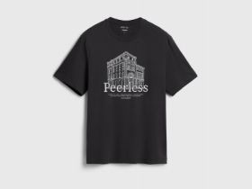 Футболка из хлопка с принтом, Коричневый