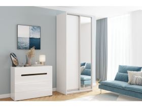 Шкаф-купе Байкал 2-100x240 Белый с зеркалом