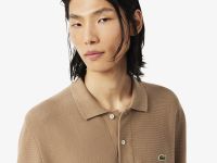 Мужской трикотажный свитер-поло Lacoste с длинным рукавом