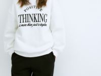 Свитшот с вышивкой для девочек, Белый