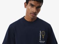 Мужская футболка из хлопкового джерси с принтом и акцентной вышивкой Lacoste
