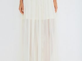 Юбка из шифона, Бежевый
