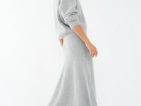 Трикотажная юбка А-силуэта из ангоры, Серый