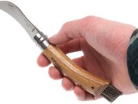 Нож грибника складной Opinel №8, нержавеющая сталь Sandvik 12C27, рукоять дуб, чехол + деревянный футляр, 001327