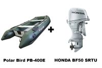 Лодка ПВХ POLAR BIRD PB-400E New Eagle (Орлан) + 4х-тактный лодочный мотор HONDA BF50 SRTU