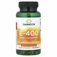 Swanson, E-400, смесь токоферолов, 400 МЕ (268 мг), 100 мягких таблеток