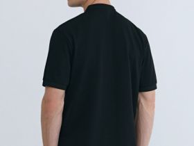 Поло с воротником-стойкой, Черный
