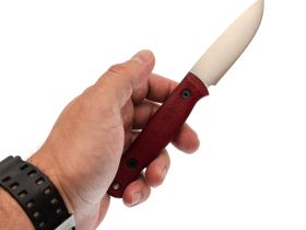 Туристический нож Маус, сталь AUS-10Co, рукоять вишневая микарта