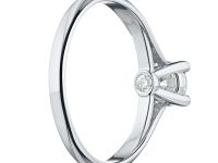 Классическое кольцо из белого золота с бриллиантом э4001кц10173100