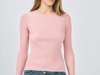 Приталенный джемпер с люрексом, Розовый