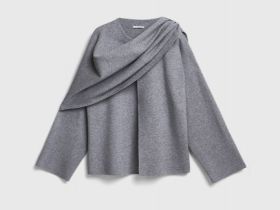 Кардиган с шарфом, Серый