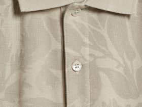 Поло с растительным принтом, Бежевый