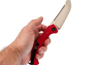 Нож Узбекский средний складной, сталь VG-10, рукоять G10 красный