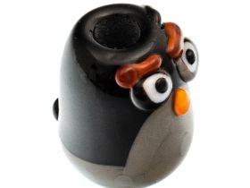 Бусина Angry bird, черная, стекло