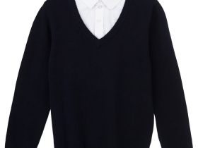 Джемпер с рубашкой-обманкой для мальчика