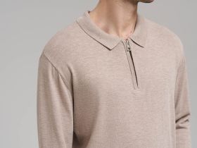 Джемпер-поло полуприлегающего кроя с шерстью