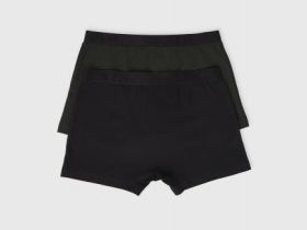 Трусы-транки со средней посадкой, 2 шт., Зеленый