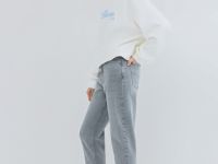 Джинсы Mom с высокой посадкой, Серый