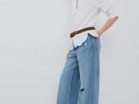 Прямые свободные джинсы, Голубой