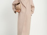 Двубортное пальто свободного силуэта