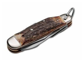 Мультитул Boker Camp Knife Stag, сталь 4034, рукоять никель/рог