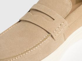 Лоферы из искусственной замши, Бежевый