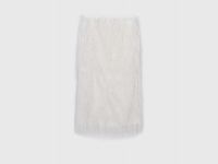 Юбка миди из пушистой ткани, Белый