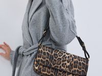 Сумка с леопардовым принтом, Коричневый