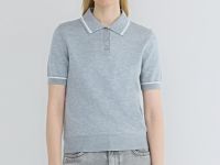 Базовый джемпер поло с коротким рукавом, Серый