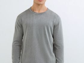 Джемпер с эффектом стирки, Серый