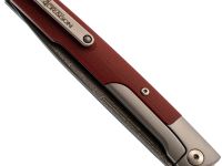Складной нож Nimo Attendant, сталь дамаск, рукоять G10, красный