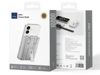 Внешний аккумулятор WiWU Elite MagSafe Wi-P056 10000mAh 15W кабель Type-C, Lightning/подставка (серебристый)