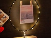 Фоторамка с прищепкой для фото и светодиодами "Circle loft"