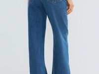 Широкие джинсы с высокой посадкой, Синий