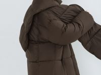 Утеплённая стёганая куртка с шарфом, Коричневый