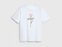 Футболка с цветочным принтом, Белый